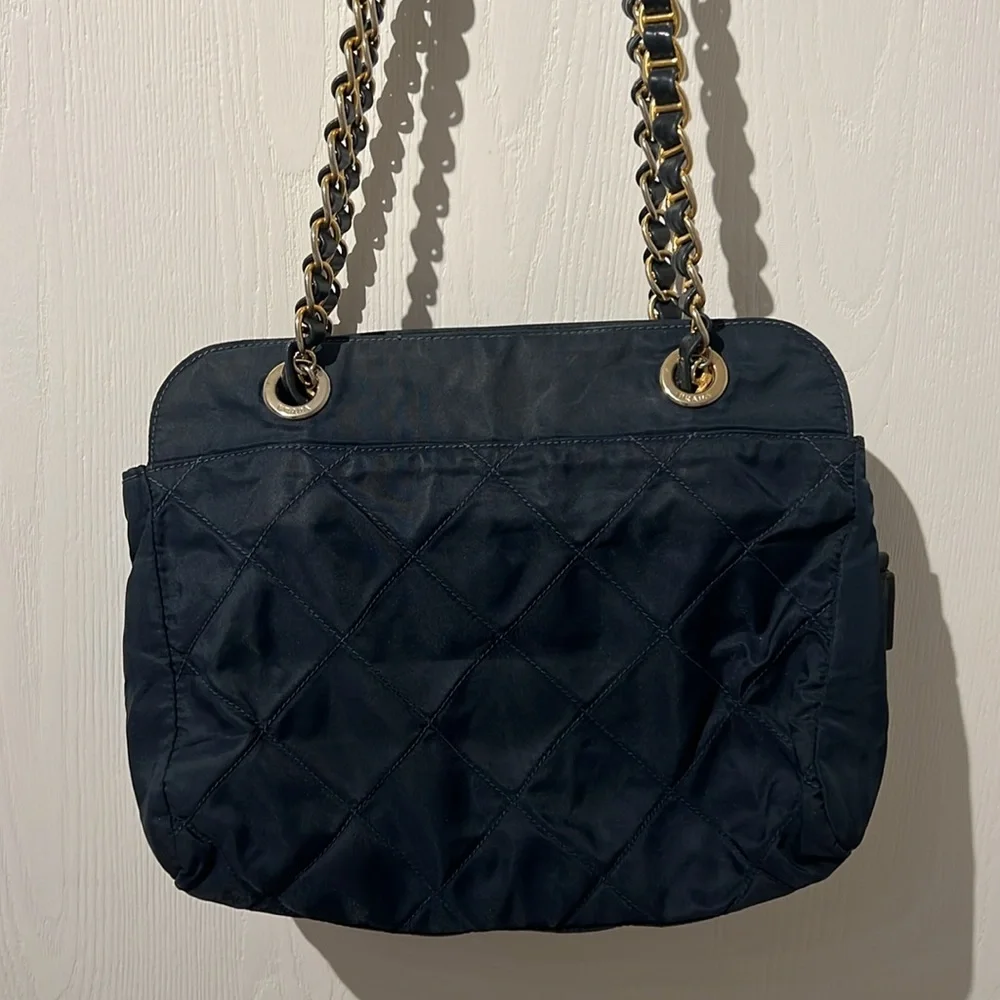 Prada Navy Blue Quilted Shoulder Bag- AUTHENTIC ✨ - Picture 5 of 13